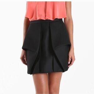 Tibi Wool Blend Black Mini Skirt Size 0